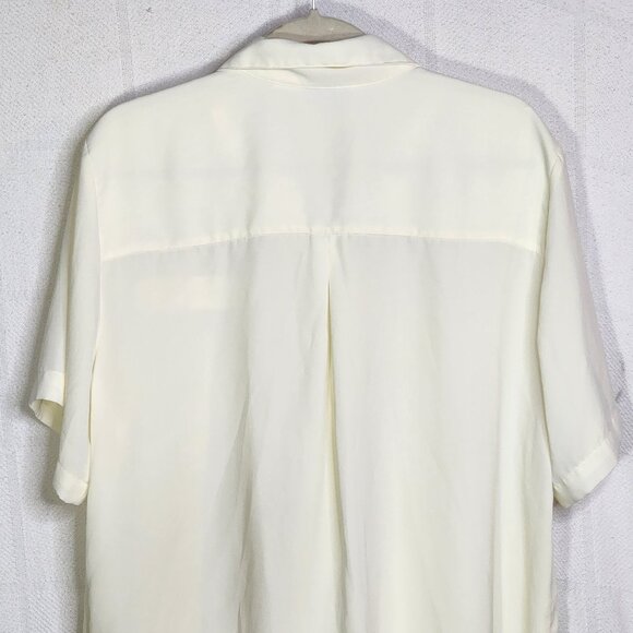 Apparenza Whipped Butter Yellow Poly SS Button Up Chest Pocket Blouse Size 1X - Picture 5 of 16